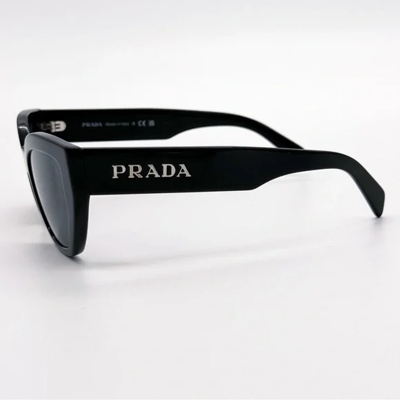 NEW PRADA SPR A09 1AB5S0 WOMEN SUNGLASSES PRA09S 1AB5S0 BLACK CAT EYE PR A09S